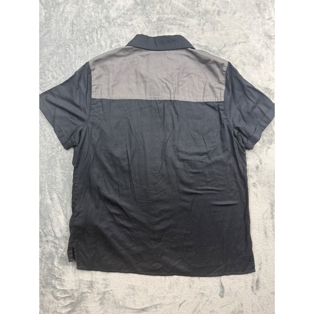 Harley Davidson Shirt women Button Up Two Tone Black Grey Embroidered Patches XL - Picture 3 of 9